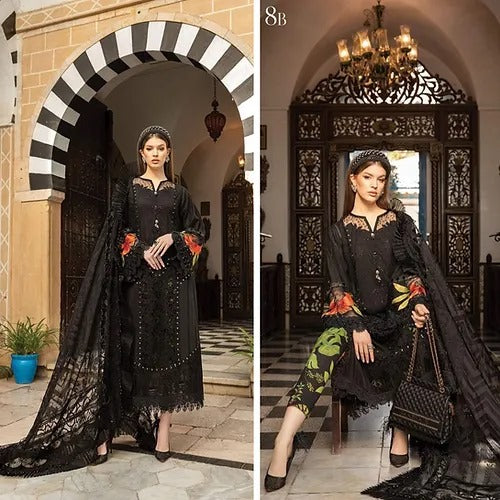 MariaB Luxury Lawn 2025 Hit Code 8B Black